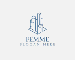 Modern Cityscape Buildings logo design