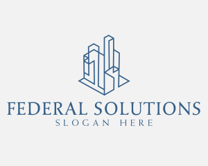 Modern Cityscape Buildings logo design