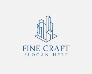 Modern Cityscape Buildings logo design