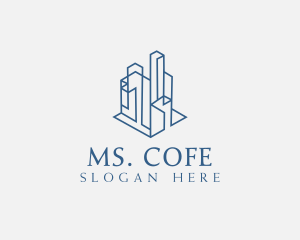 Modern Cityscape Buildings logo design