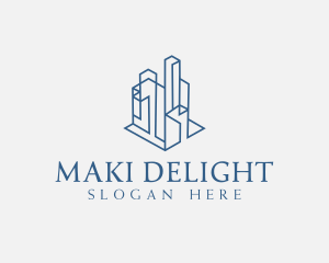 Modern Cityscape Buildings logo design