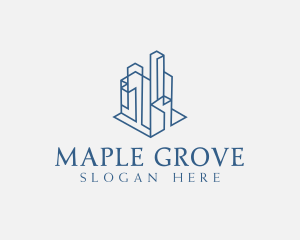 Modern Cityscape Buildings logo design