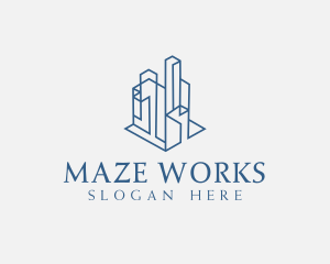 Modern Cityscape Buildings logo design