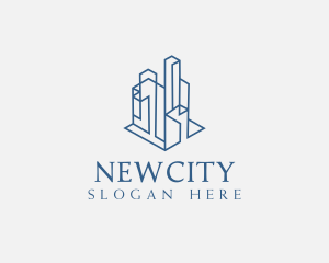 Modern Cityscape Buildings logo design