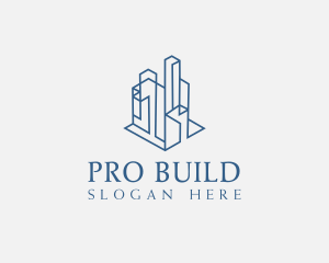 Modern Cityscape Buildings logo design