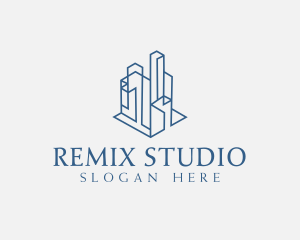 Modern Cityscape Buildings logo design