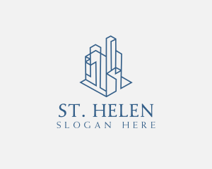 Modern Cityscape Buildings logo design