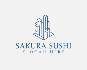 Modern Cityscape Buildings logo design