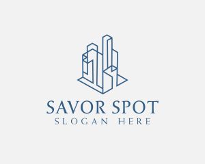 Modern Cityscape Buildings logo design