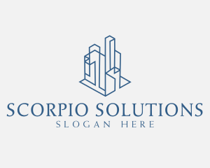 Modern Cityscape Buildings logo design