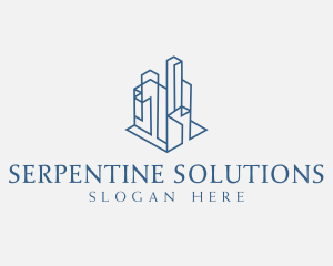 Modern Cityscape Buildings logo design