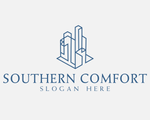 Modern Cityscape Buildings logo design