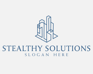 Modern Cityscape Buildings logo design