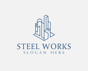 Modern Cityscape Buildings logo design