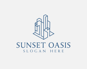 Modern Cityscape Buildings logo design