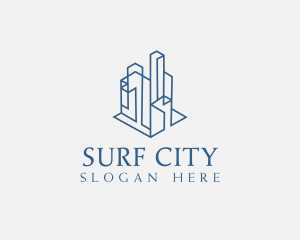 Modern Cityscape Buildings logo design