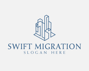 Modern Cityscape Buildings logo design