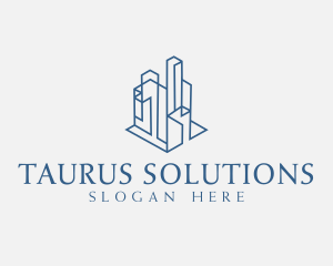 Modern Cityscape Buildings logo design