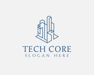 Modern Cityscape Buildings logo design