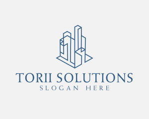 Modern Cityscape Buildings logo design