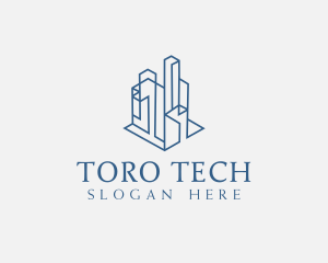 Modern Cityscape Buildings logo design