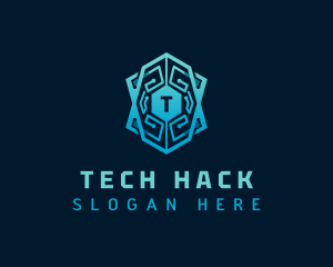 Cyber Tech Shield logo design