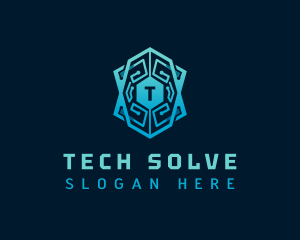 Cyber Tech Shield logo design