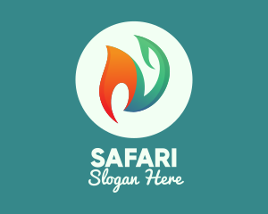 Blaze - Natural Leaf Fire logo design
