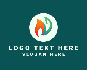 Eco - Natural Leaf Fire logo design