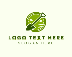 Shovel - Garden Lawn Shovel logo design