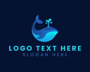 Sea - Ocean Whale Splash logo design