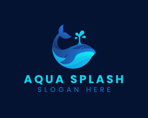 Swim - Ocean Whale Splash logo design