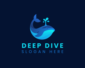 Dive - Ocean Whale Splash logo design