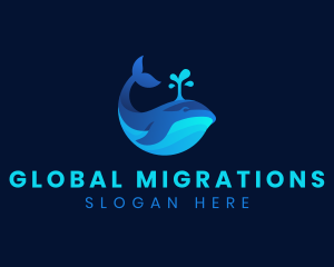 Ocean Whale Marine logo design