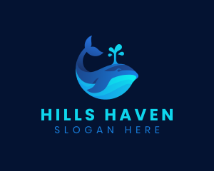 Ocean Whale Marine logo design