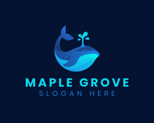 Ocean Whale Marine logo design