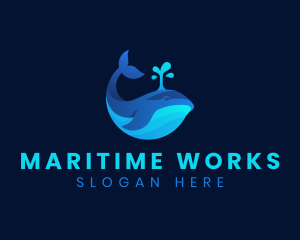 Ocean Whale Marine logo design