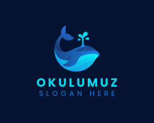 Ocean Whale Splash logo design