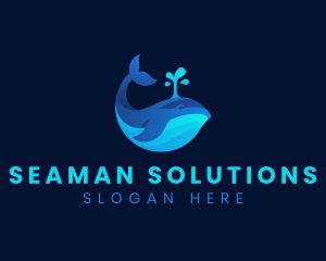 Ocean Whale Marine logo design