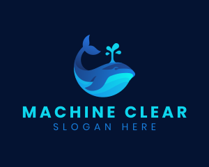 Ocean Whale Splash logo design