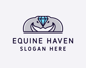 Diamond Horse Stallion logo design