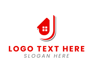 Initial - Red Realty Letter J logo design