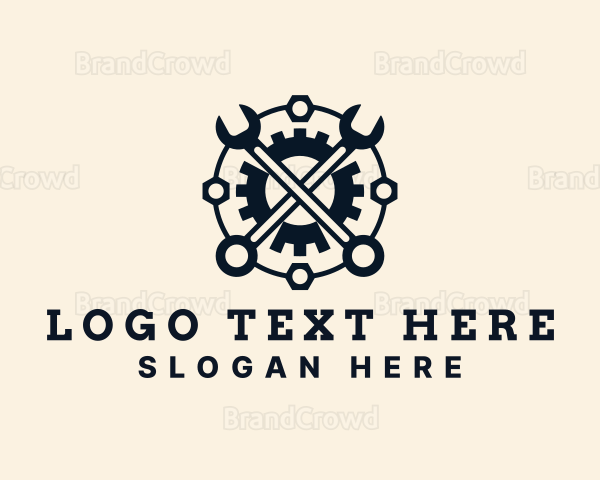Industrial Wrench Cog Logo