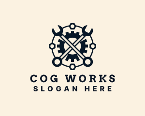 Industrial Wrench Cog  logo design