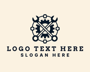 Wrench - Industrial Wrench Cog logo design