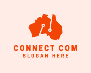 Telecommunication - Telecommunication Australia Map logo design