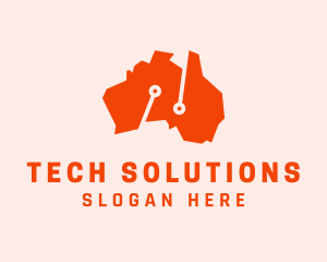 Data Server - Telecommunication Australia Map logo design