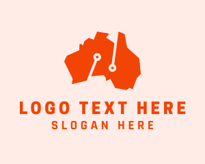 Telecommunication - Telecommunication Australia Map logo design