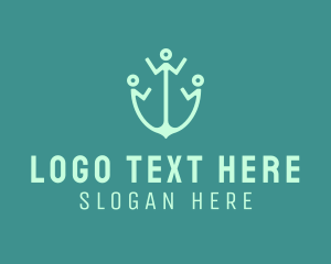 Learning Center - Human Maritime Anchor logo design