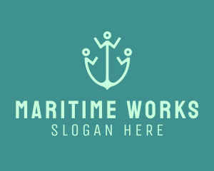 Human Maritime Anchor logo design